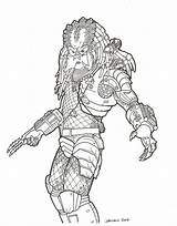 Depredador Aliens Avp Predatore Dibujo Horror sketch template