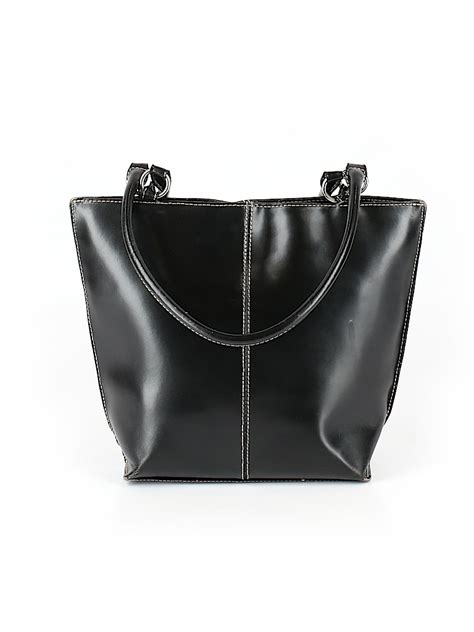 wilsons leather  leather solid black leather shoulder bag  size