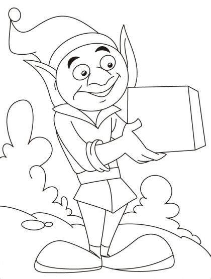 gift      elf world coloring pages