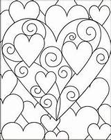 Heart Coloring Pages Mosaic Templates Designs Sheets Adult Colouring Hearts Printable Patterns Dia Valentine Namorados Dos Beautiful Books Stencil Crafts sketch template