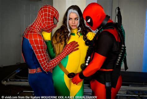 deadpool and spidey fuck rogue luscious