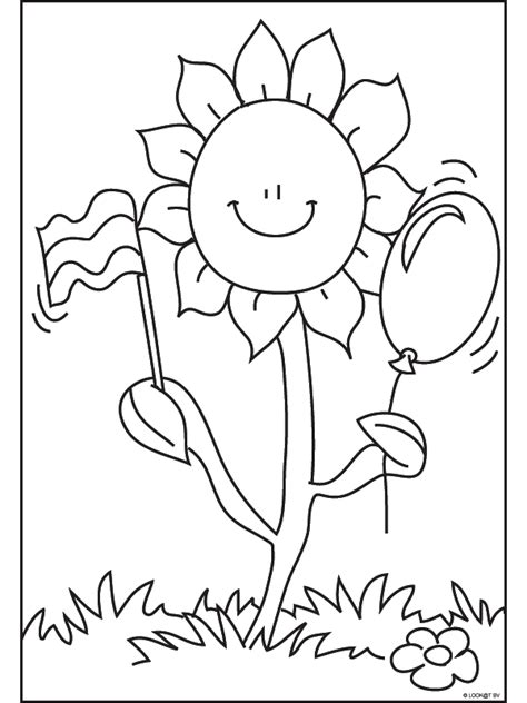 kleurplaat zonnebloem kleurplatennl