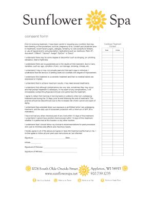 spa consent form fill  printable fillable blank pdffiller