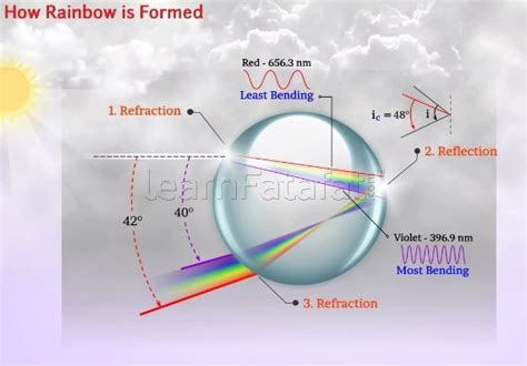 rainbow formed class  chapter  physics ray optics