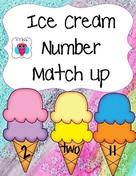 ice cream cone number match   aj bergs teachers pay teachers