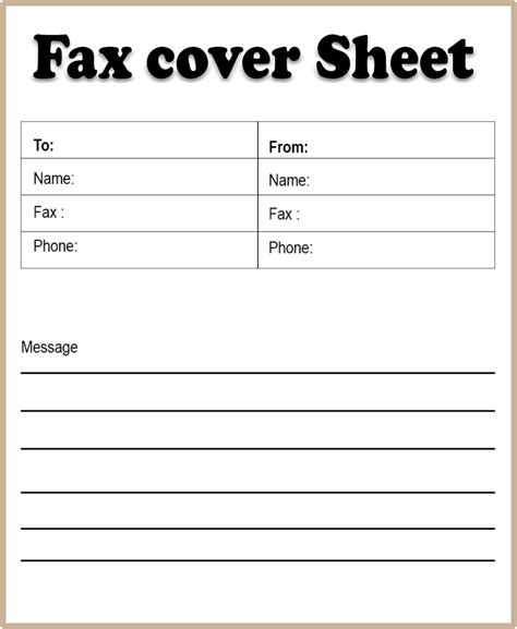 printable fax  printable templates