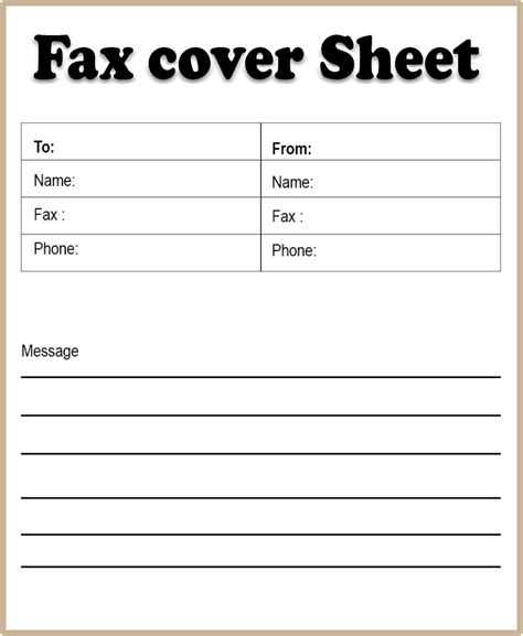 Printable Blank Fax Cover Sheet