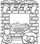 Coloring Pages Fireplace Holiday Printable Kids Color Around Printables Scene sketch template