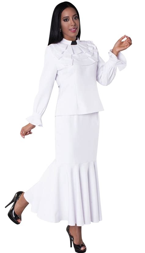 Tally Taylor Church Suit 4601 White Black Church Suits For Less
