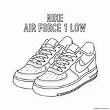 Af1 Sneakers Coloringhome Popular Trainers sketch template