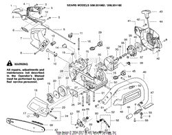 poulan craftsman  gas chain  parts diagrams