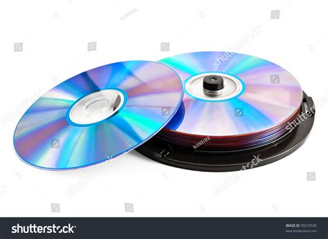 stack  computer disks   package   separate  disc isolated  white background
