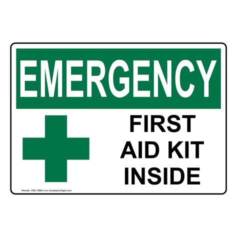 osha emergency  aid kit  sign oee  emergency response