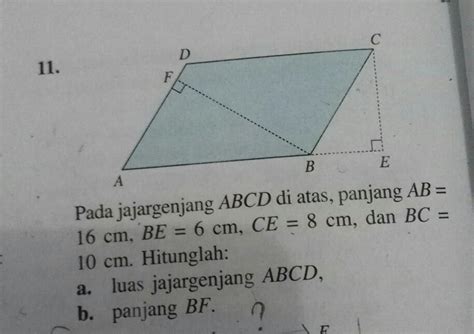 jajargenjang abcd  atas panjang ab  cm   cm ce  cm  bc  cm