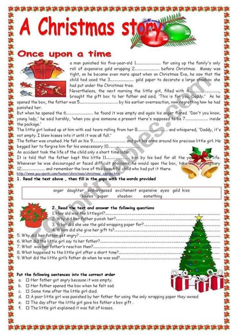 christmas story worksheet  christmas story christmas worksheets