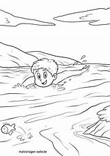 Schwimmen Malvorlage Malvorlagen Seite Ausmalbilder Junge sketch template