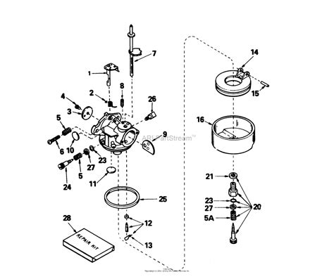 toro   snowthrower  sn   parts diagram  carburetor