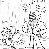 Coloring Dipper Pines Grunkle sketch template