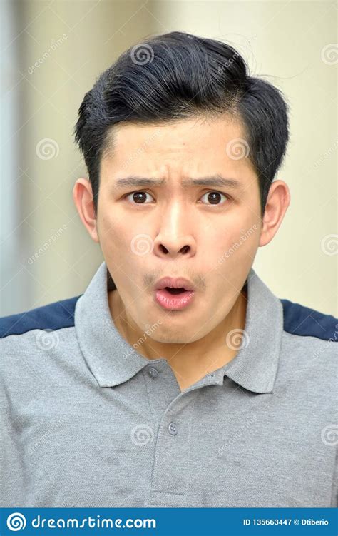 Anxious Youthful Filipino Male Stock Image Image Of Irritated