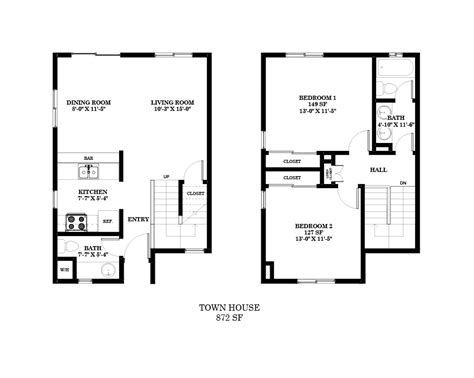 story townhouse floor plans  garage home alqu
