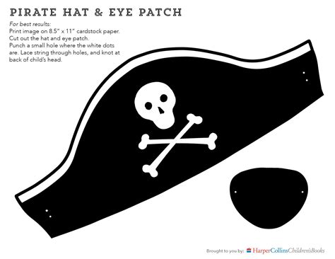 printable cut  pirate hat template printable templates