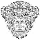 Coloring Monkey Pages Adults Adult Animals Hard Printable Colouring Kids Print Color Take Time Getdrawings Getcolorings Popular sketch template