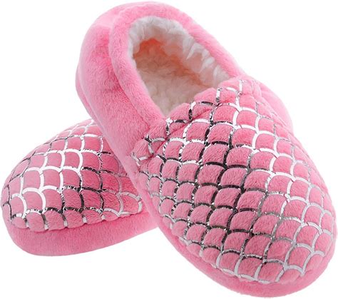 mixin kids slippers  girls boys anti slip memory foam slippers  hard rubber sole glitter