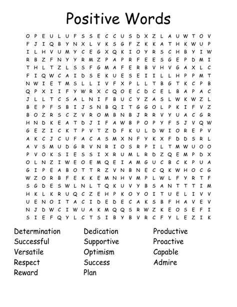 positive words word search wordmint