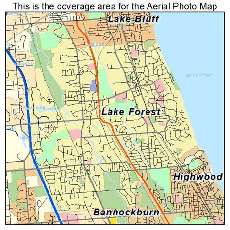 aerial photography map  lake forest il illinois