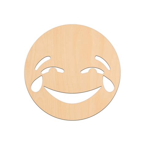 Tears Of Joy Face Emoji Wooden Shapes 25cm X 25cm Wood Craft Shapes