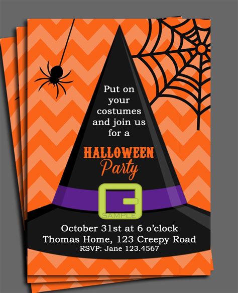 halloween invitation printable  printed
