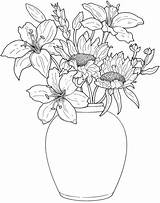 Coloring Arrangement Flower Pages Getdrawings sketch template