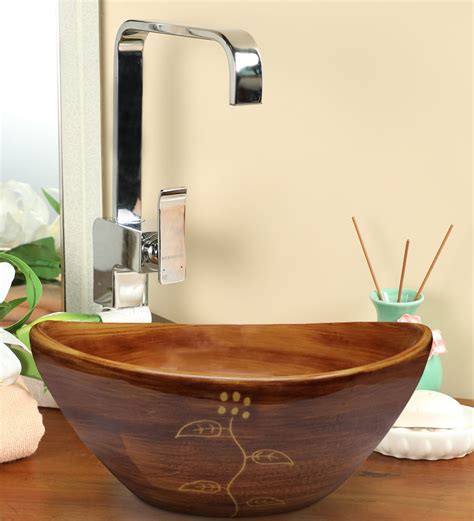 buy oval shape ceramic brown counter top wash basin       inches  joyo cera