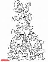 Dwarfs Seven Coloring Pages Snow Grumpy Disney Dopey Dwarf Book Pyramid Witch Queen Evil Happy Template Funstuff Disneyclips sketch template