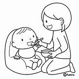 Baby Coloring Pages Feeding Mother Holding Para Colorear Mama Drawing Template Imagenes Mom Imagen Kids Bebe Comer Alimentandose 2010 Color sketch template