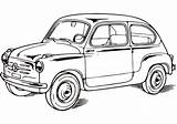 Fiat Coloring Classic Cars Pages Clipart Logo Car Old Printable Vintage Supercoloring Oldtimer Vector Categories Pixabay Clipground Background sketch template