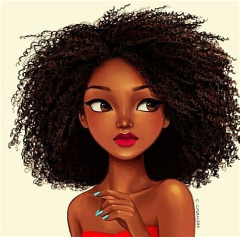 Black Cartoon Girl With Natural Hair Art Black Love Art Afro Au