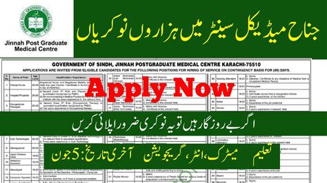 Jinnah Medical 1000 Jobs Nurse Vaccinator Udc Technician Foreman Jobs