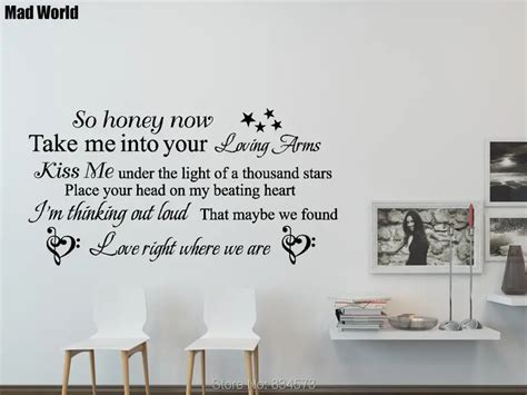 mad world thinking  loud song lyrics quote wall art stickers wall decal home decoration