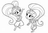 Shimmer Shine Coloring Pages sketch template