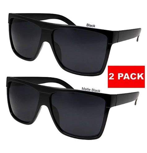 2 pair retro square frame sunglasses mens womens flat top square super