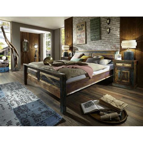 reclaimed wooden super king bed recycled wood rustic