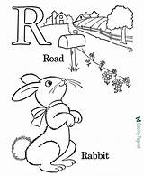 Coloring Alphabet Pages Rabbit sketch template
