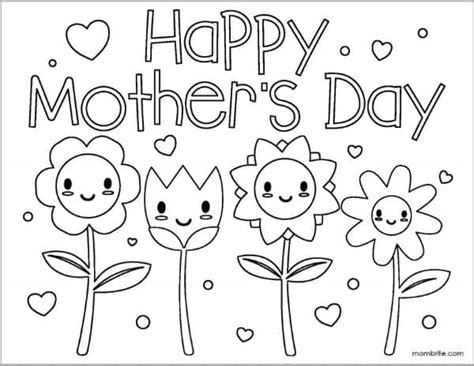 printable mothers day coloring pages mombrite