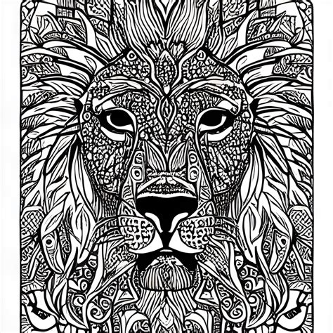 lion coloring page creative fabrica