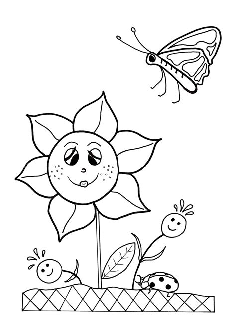 dancing flowers spring coloring sheet spring coloring pages flower