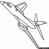 Coloring Lancer Airplane Bomber Drawing Clipart Pages 1b Airplanes Ww2 Thecolor B1 Color Strategic Supersonic B1b Plane Aircraft Pattern Sketch sketch template