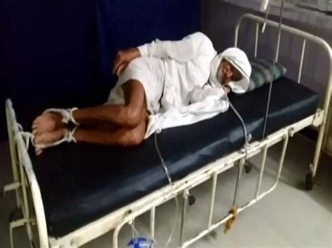 old man tied to hospital bed in madhya pradesh hospital sealed