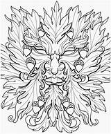 Coloring Pages Wiccan Printable Tattoo Man Green Designs Adults Adult Escher Floral Pagan Wicca Greenman Drawings Book Mc Color Books sketch template