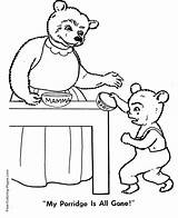 Bears Goldilocks Puppet Porridge sketch template